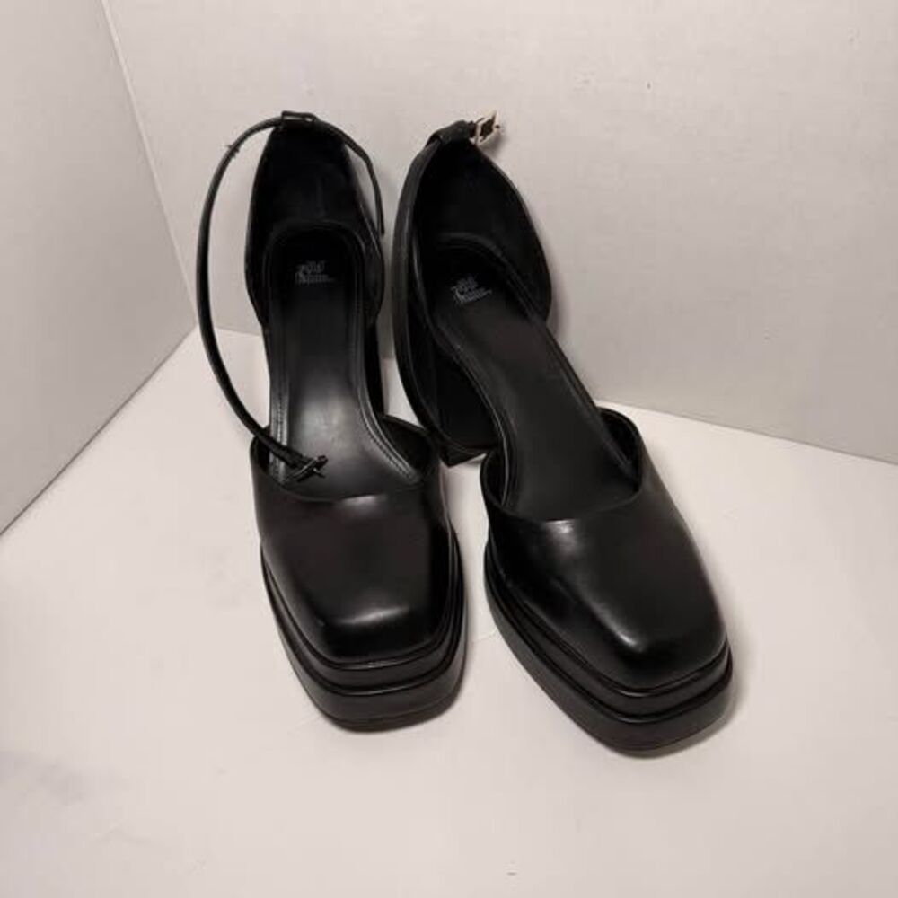 Wild Fable Darcy Women's Black Patent Platform Chunky Mary Jane Heels 11M